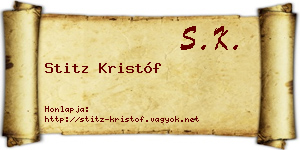 Stitz Kristóf névjegykártya